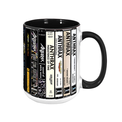 Anthrax Albums Cassette Collection Retro Accent Mug