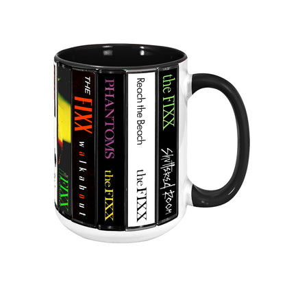 The Fixx Albums Cassette Collection Retro Accent Edge-to-Edge Printed Mug