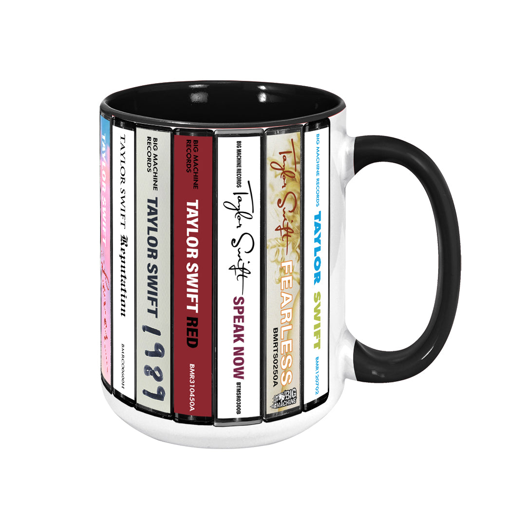 Taylor Swift Albums Cassette Collection Retro Accent Edge-to-Edge Printed Mug