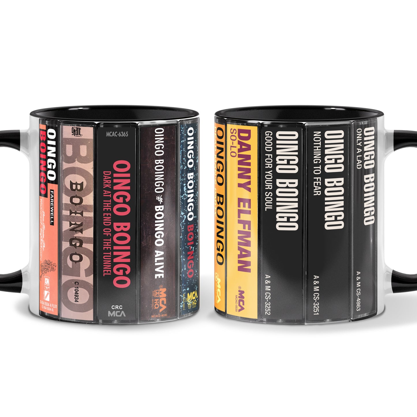 Oingo Boingo Albums Cassette Collection Retro Accent Mug