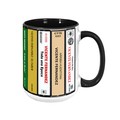 Vicente Fernadez Albums Cassette Collection Retro Accent Mug