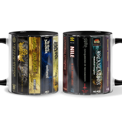 Death Metal Albums Cassette Collection Retro Accent Mug