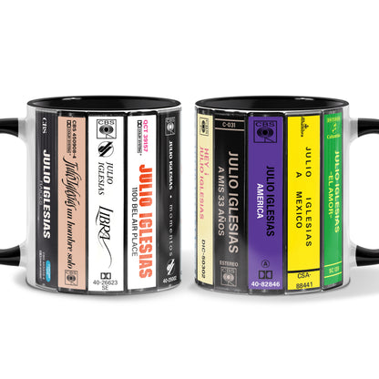 Julio Iglesias Albums Cassette Collection Retro Accent Mug