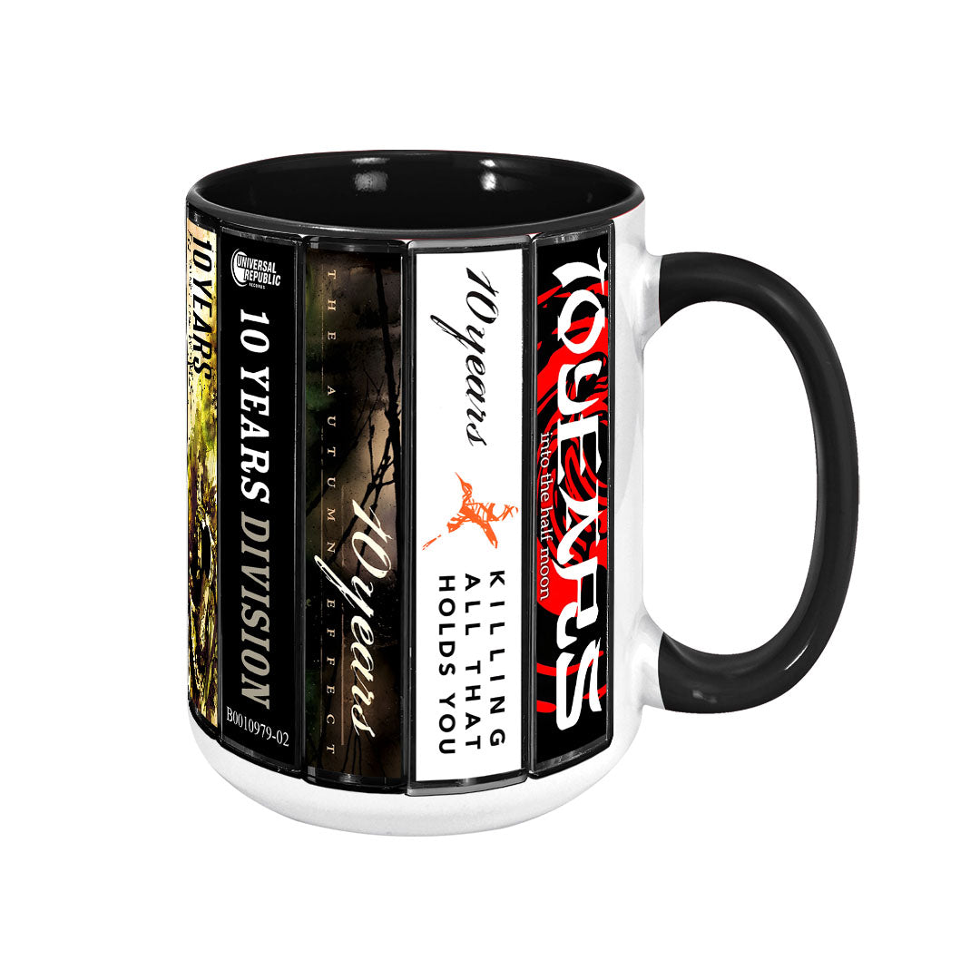 10 Years Albums Cassette Collection Retro Accent Mug