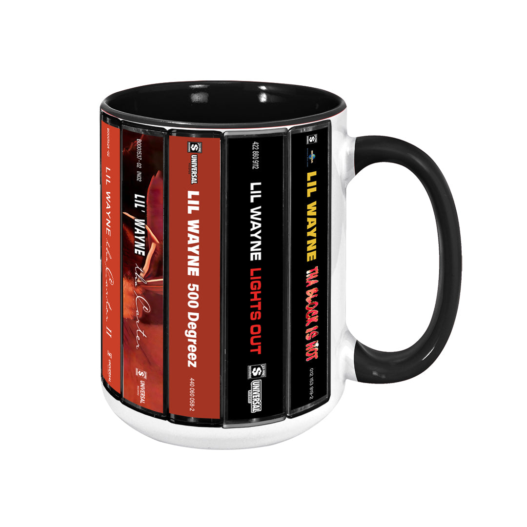 Lil Wayne Albums Cassette Collection Retro Accent Mug