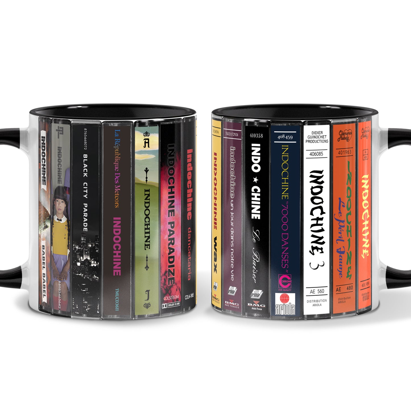 Indochine Albums Cassette Collection Retro Accent Mug