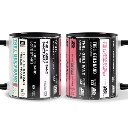 The J. Geils Band Albums Cassette Collection Retro Accent Mug
