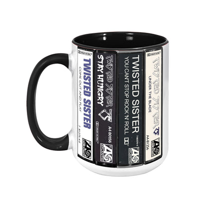 Twisted Sister Albums Cassette Collection Retro Accent Edge-to-Edge Printed Mug