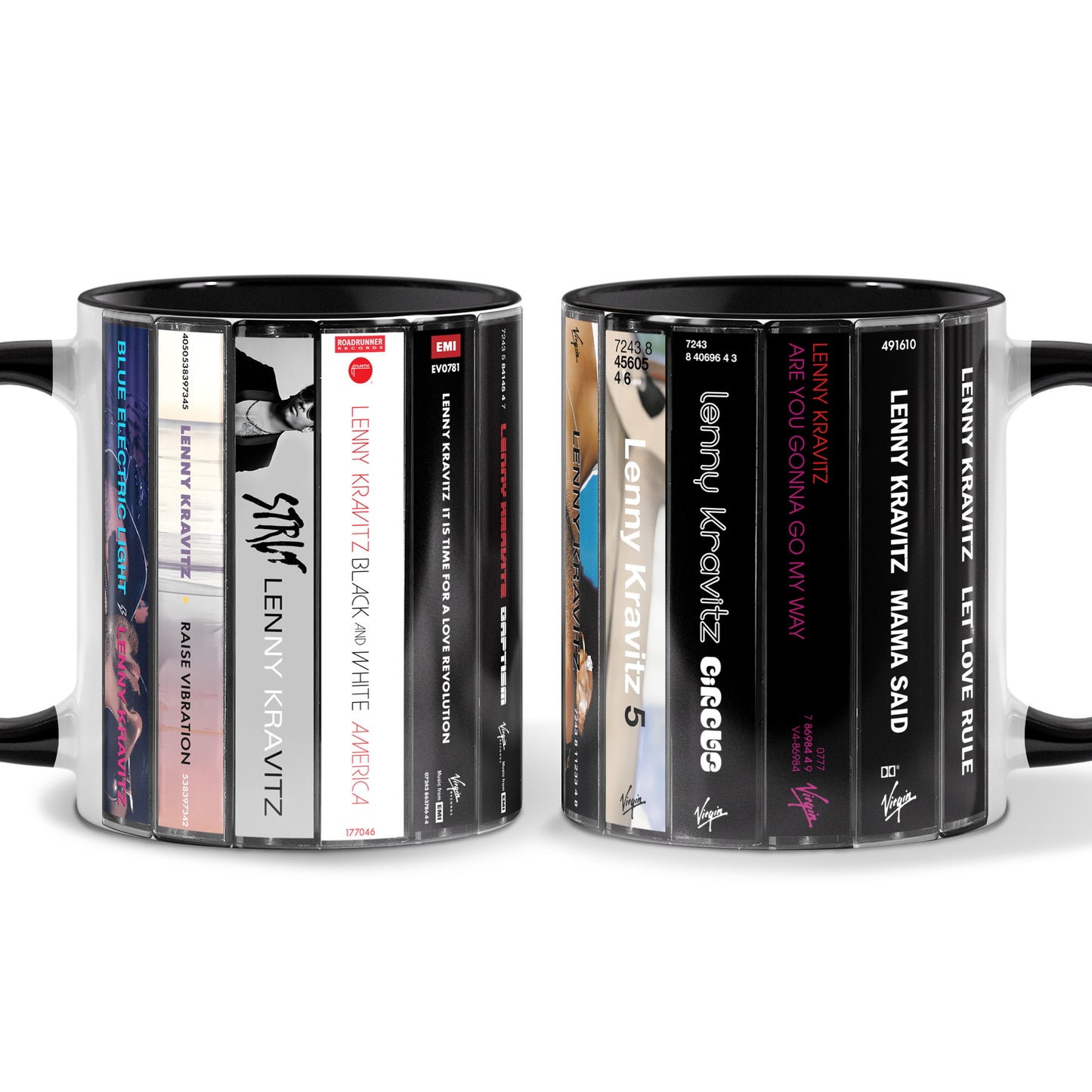 Lenny Kravitz Albums Cassette Collection Retro Accent Mug