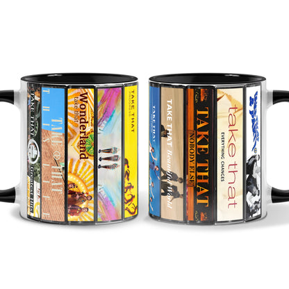 Take That Albums Cassette Collection Retro Accent Mug