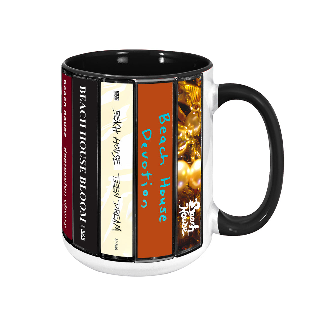 Beach House Albums Cassette Collection Retro Accent Mug