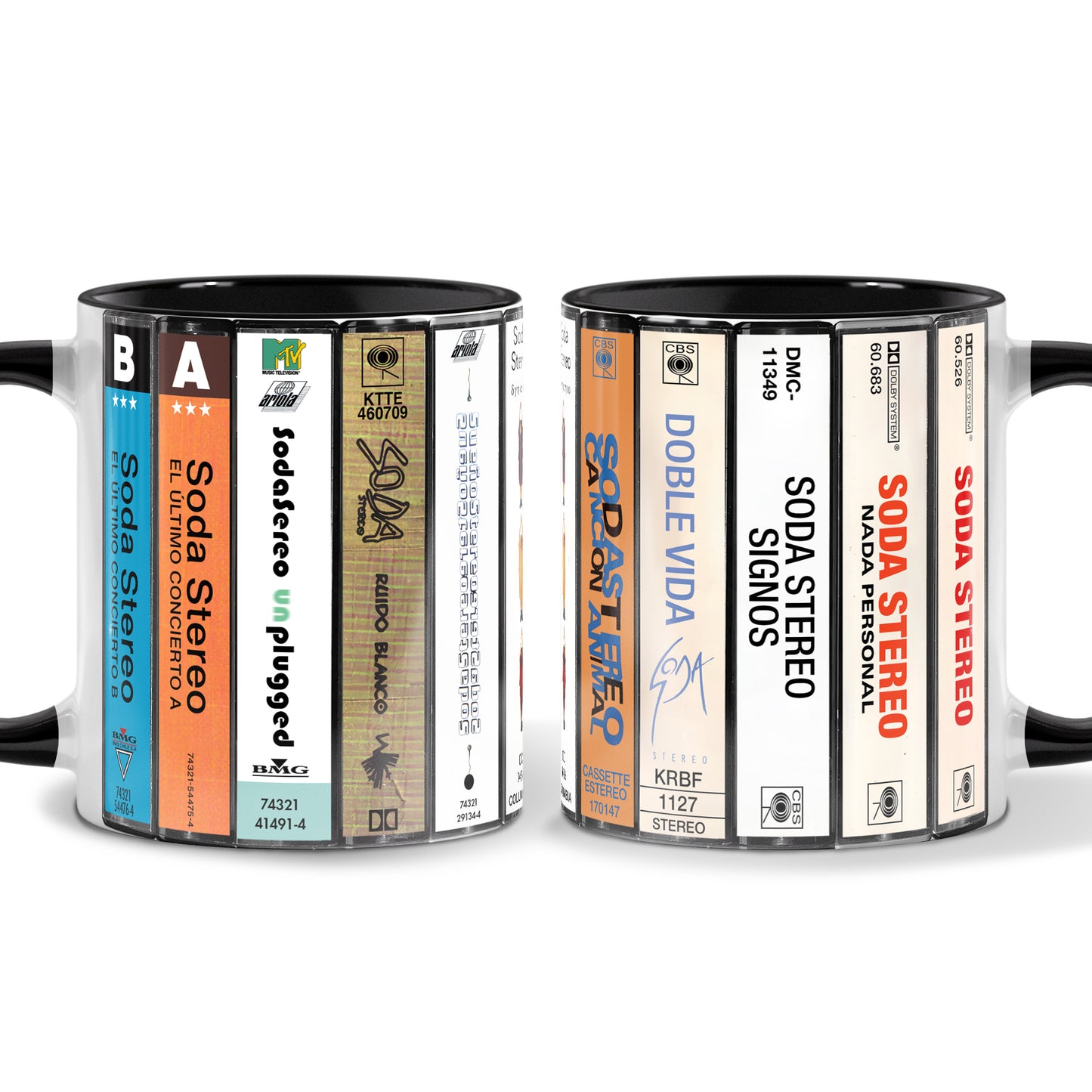 Soda Stereo Albums Cassette Collection Retro Accent Mug