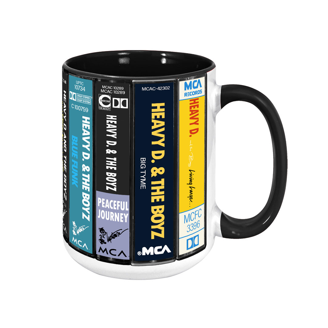 Heavy D & the Boyz Albums Cassette Collection Retro Accent Mug