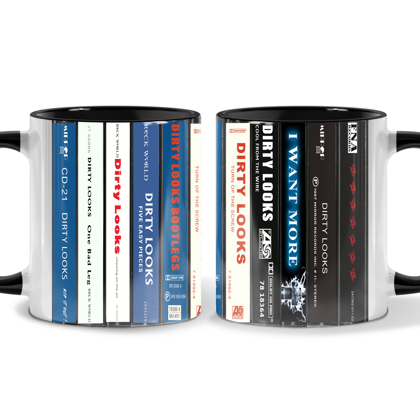 Dirty Looks Albums Cassette Collection Retro Accent Mug