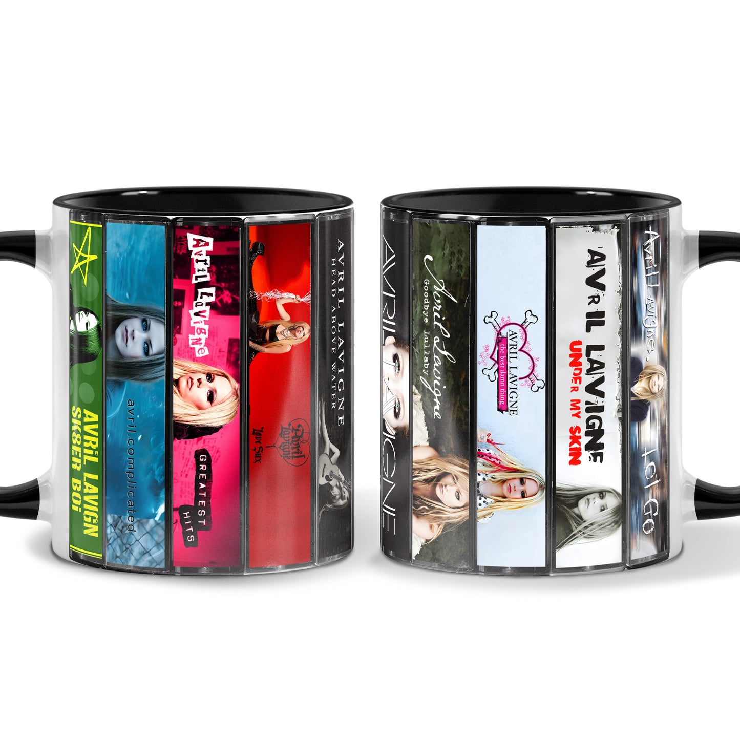 Avril Lavigne Albums Cover Collection Retro Accent Mug