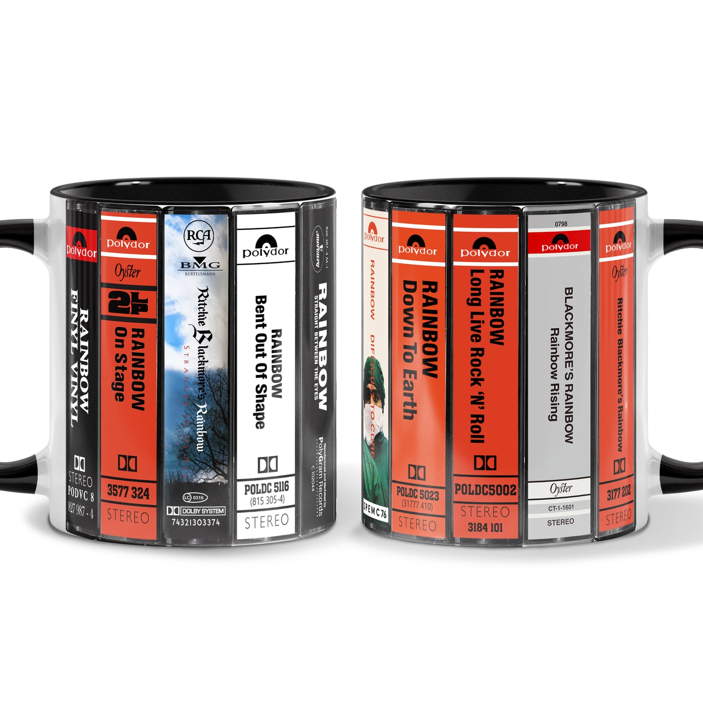 Ritchie Blackmore's Rainbow Albums Cassette Collection Retro Accent Mug