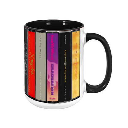 Kanye Wests Albums Cassette Collection Retro Accent Mug