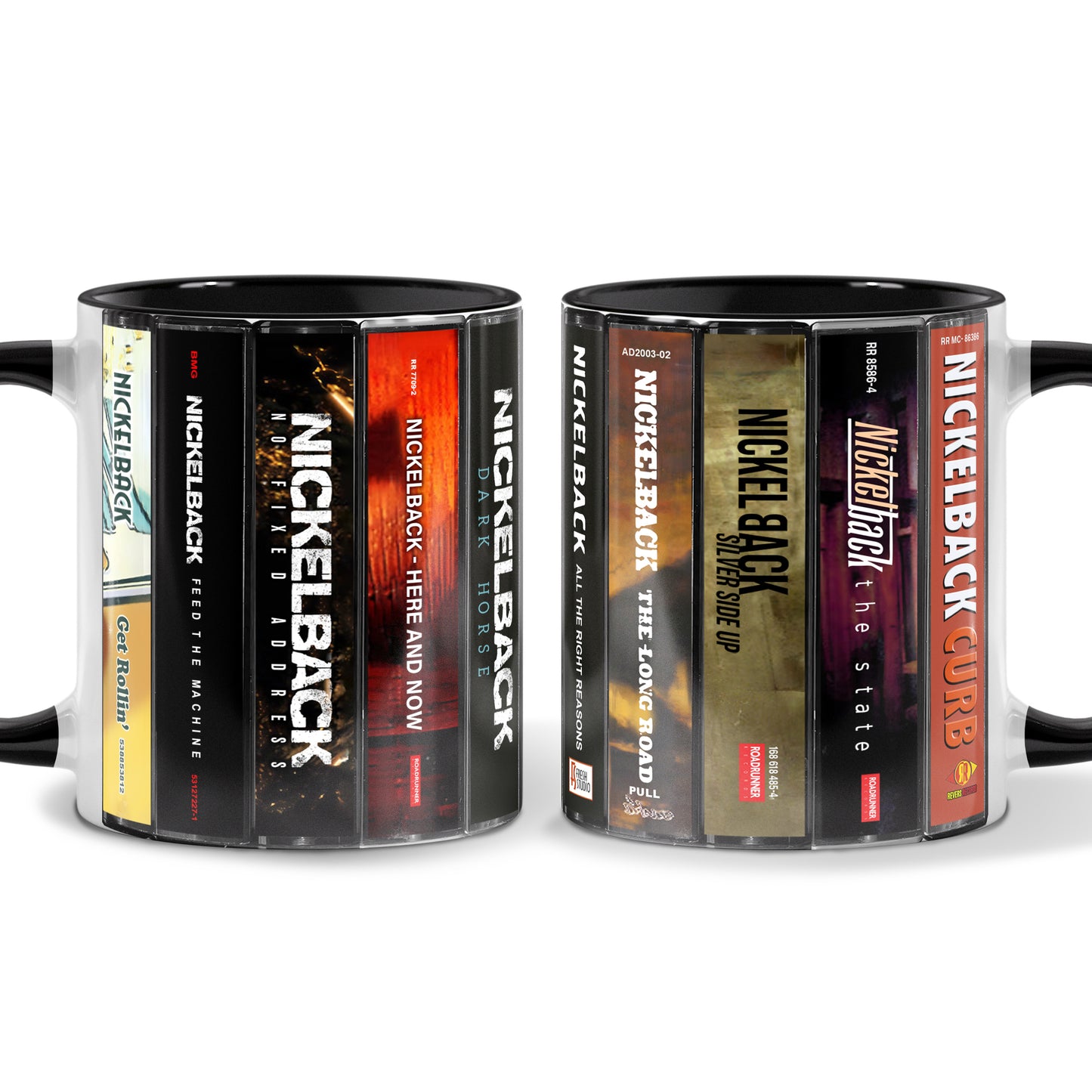 Nickelback Albums Cassette Collection Retro Accent Mug