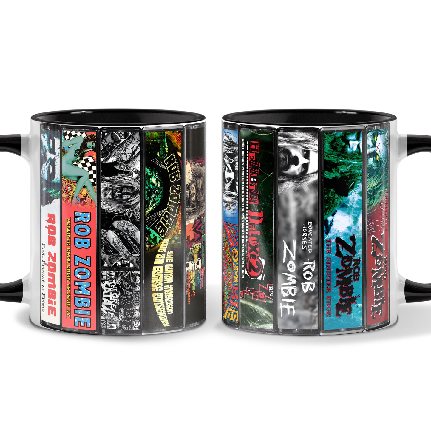 Rob Zombie Albums Cassette Collection Retro Accent Mug