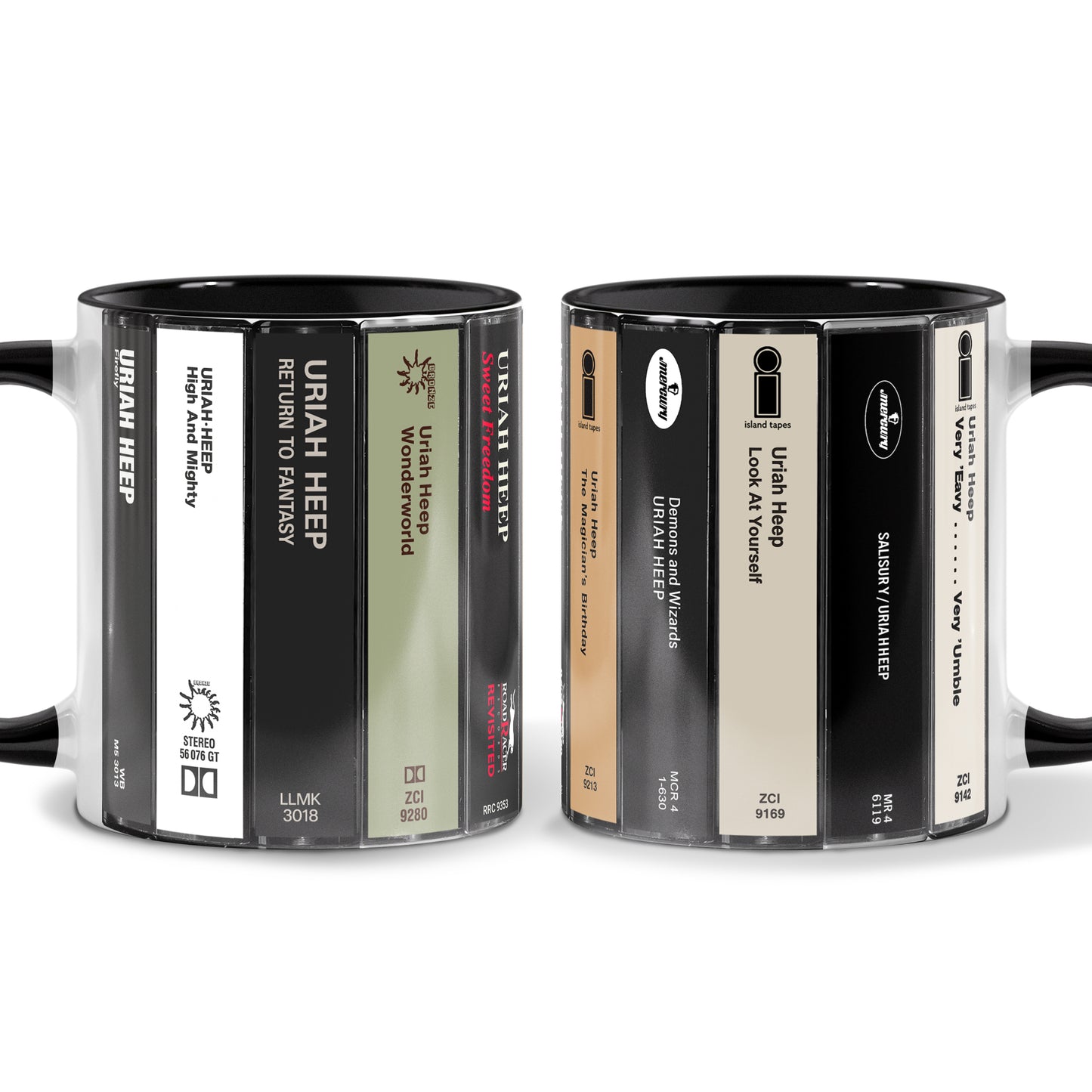 Uriah Heep Albums Cassette Collection Retro Accent Mug
