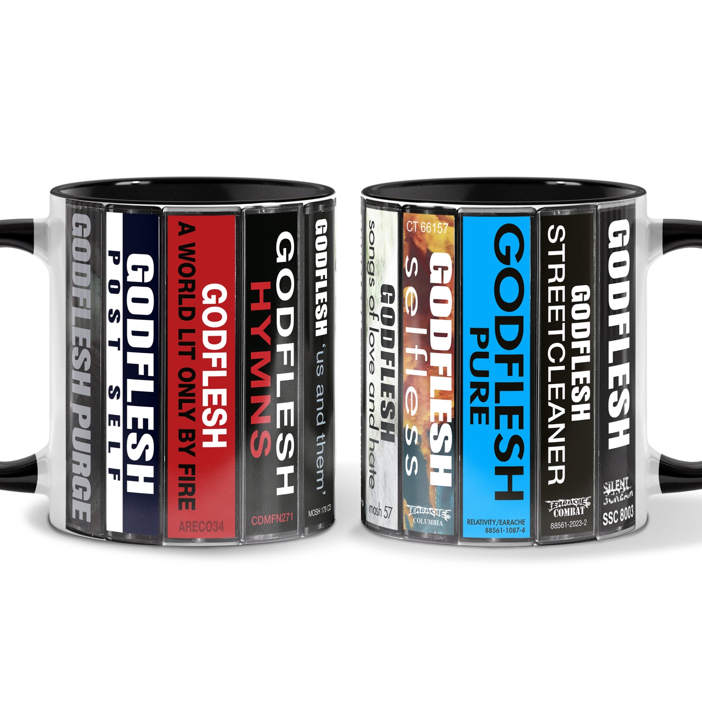 Godflesh Albums Cassette Collection Retro Accent Mug