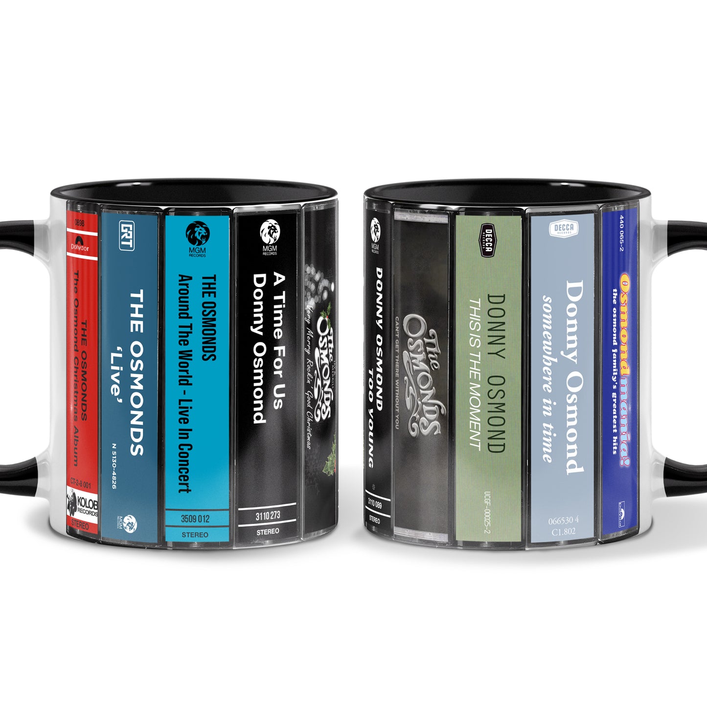 The Osmonds Albums Cassette Collection Retro Accent Mug