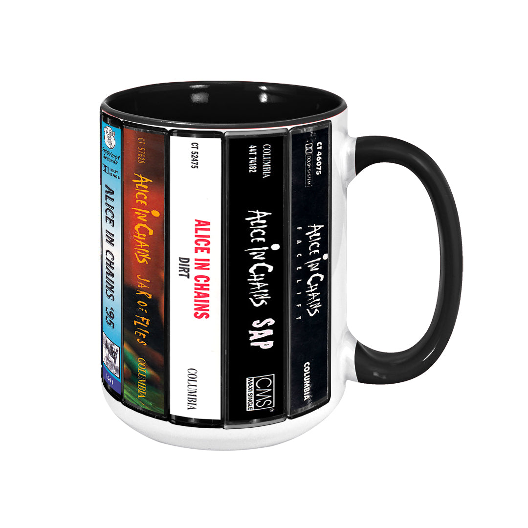 Alice in Chains Albums Cassette Collection Retro Accent Mug