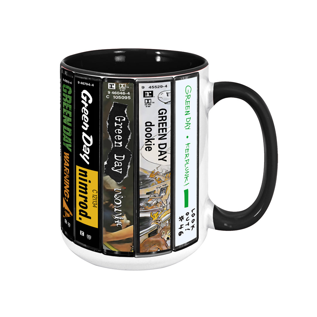 Green Day Albums Cassette Collection Retro Accent Mug