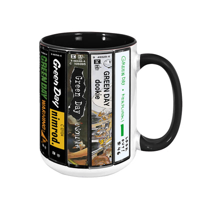 Green Day Albums Cassette Collection Retro Accent Mug