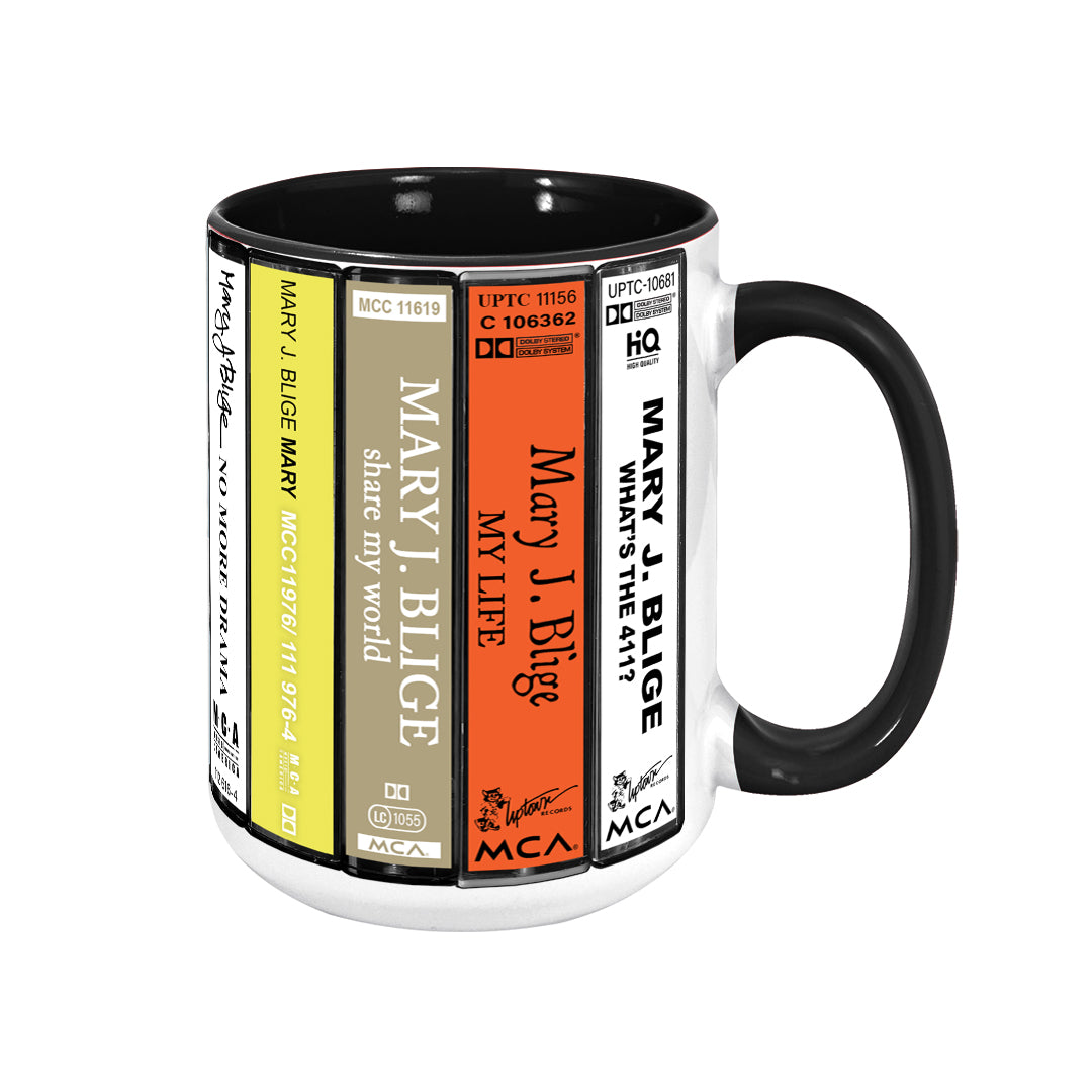 Mary J. Blige Albums Cassette Collection Retro Accent Mug