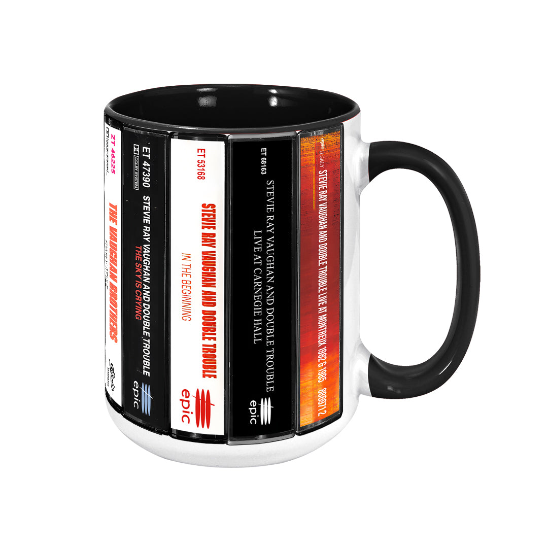 Stevie Ray Vaughan Albums Cassette Collection Retro Accent Mug