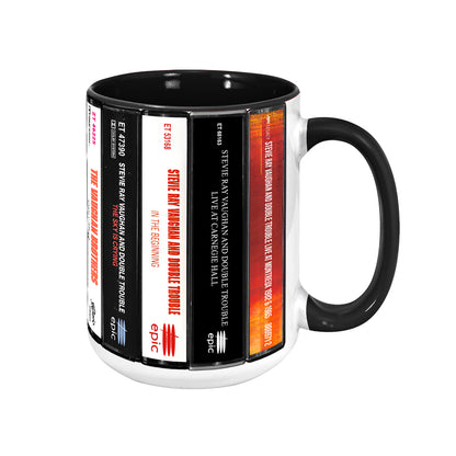 Stevie Ray Vaughan Albums Cassette Collection Retro Accent Mug