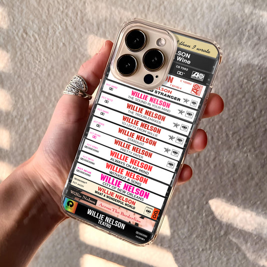 Willie Nelson Albums Cassette Collection Retro Phone Case