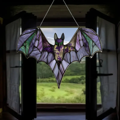 Bat Purple Halloween Acrylic Window Decor