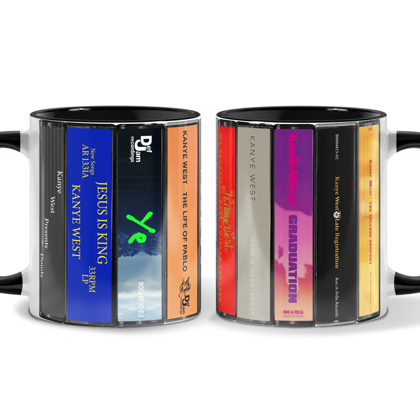 Kanye Wests Albums Cassette Collection Retro Accent Mug