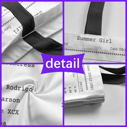 Custom Album Cover Playlist Receipt Tote Bag