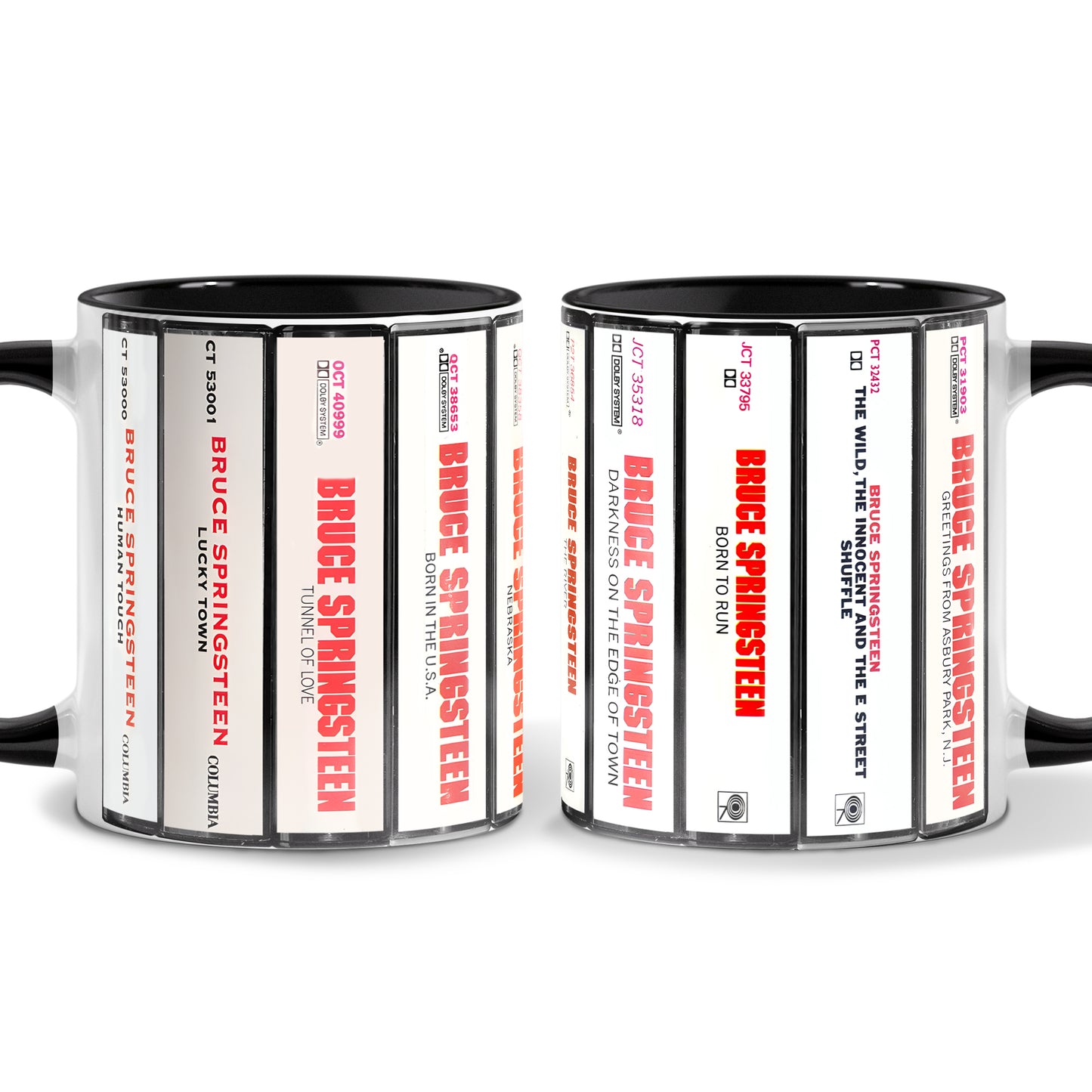 Bruce Springsteen Albums Cassette Collection Retro Accent Mug