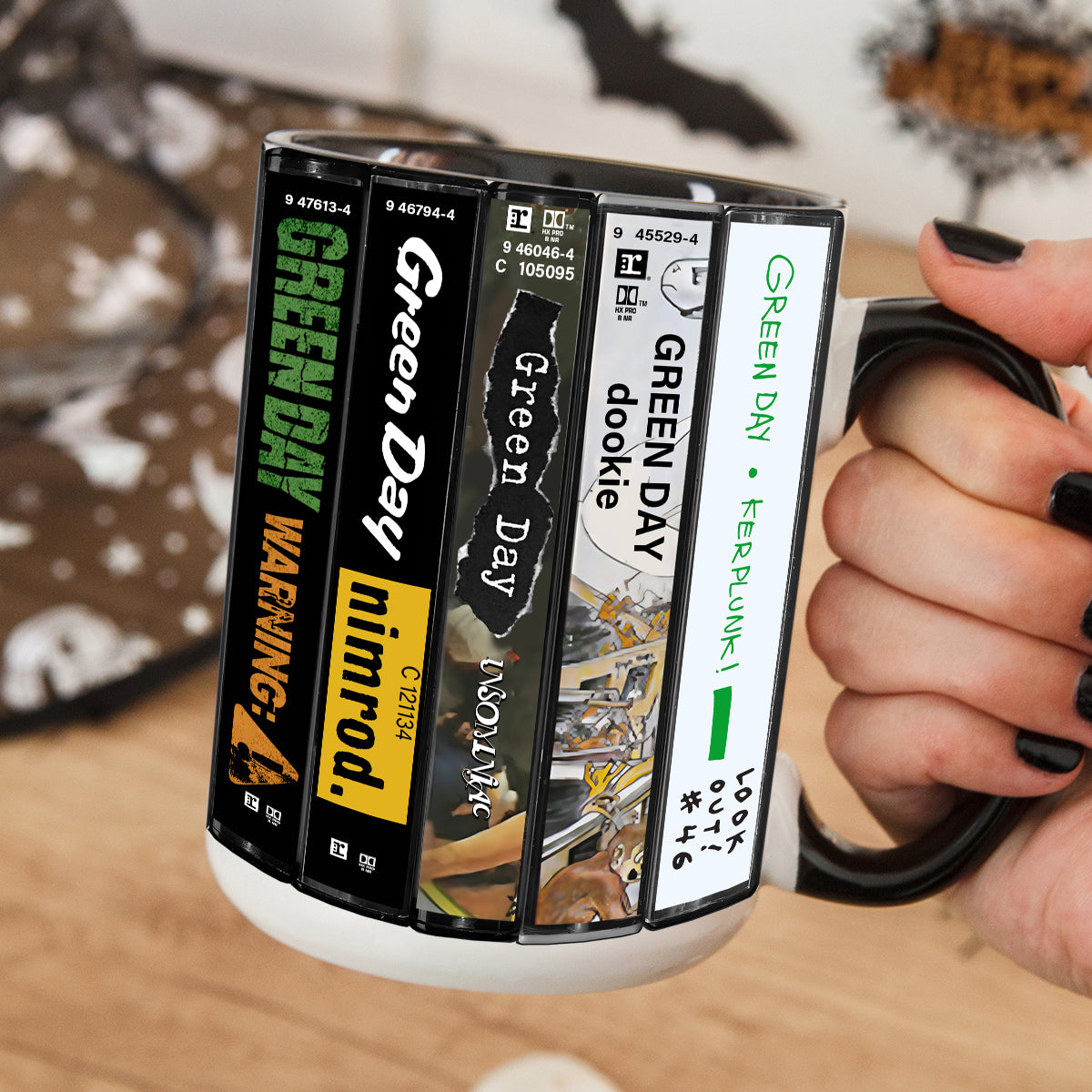 Green Day Albums Cassette Collection Retro Accent Mug