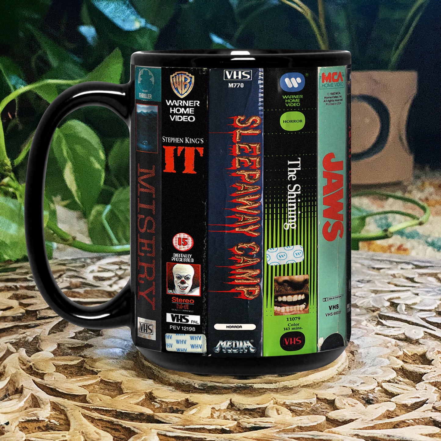 VHS Tape Halloween Movies Nostalgic Black Mug - Movie Version 2.0