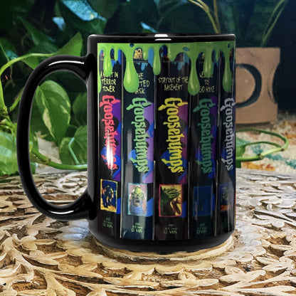 VHS Tape Halloween Goosebumps Movies Nostalgic Black Mug