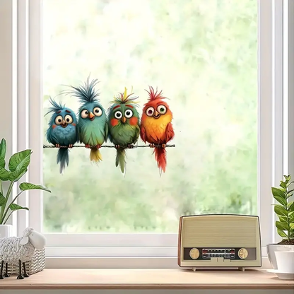 Cute Funny Birds Vinyl Decal Decorations