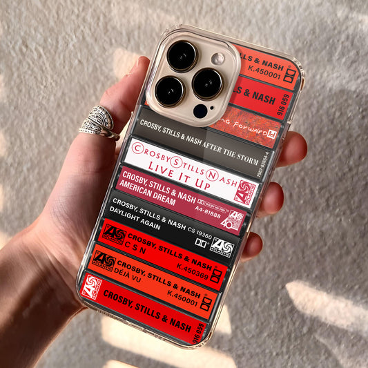 Crosby, Stills, Nash & Young Albums Cassette Collection Retro Phone Case