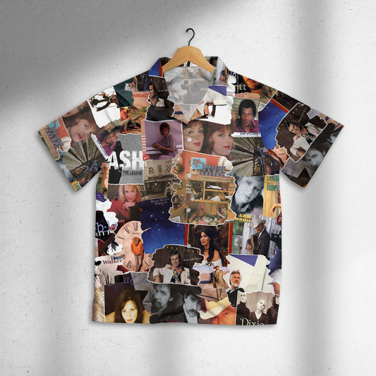 80's & 90's Country Albums Covers Collage Unisex Hawaiian Shirt