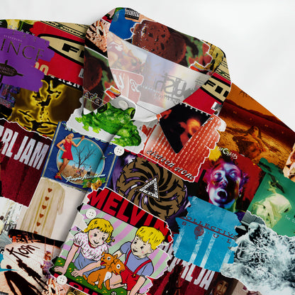 Classic Grunge Rock Bands Albums Covers Collage Unisex Hawaiian Shirt