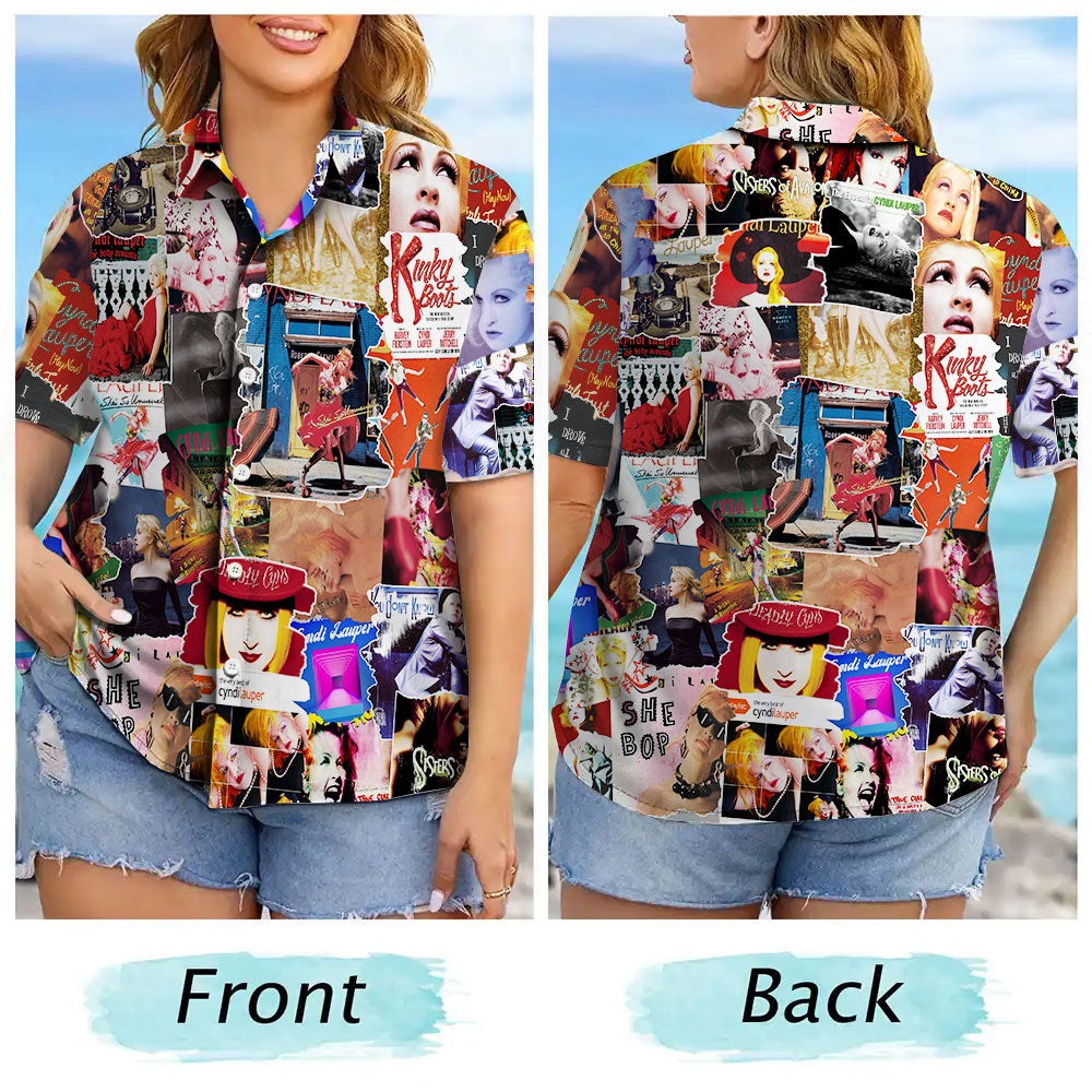 Cyndi Lauper Albums Covers Collage Unisex Hawaiian Shirt