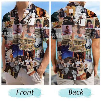 80s & 90s Country Albums Covers Collage Unisex Hawaiian Shirt