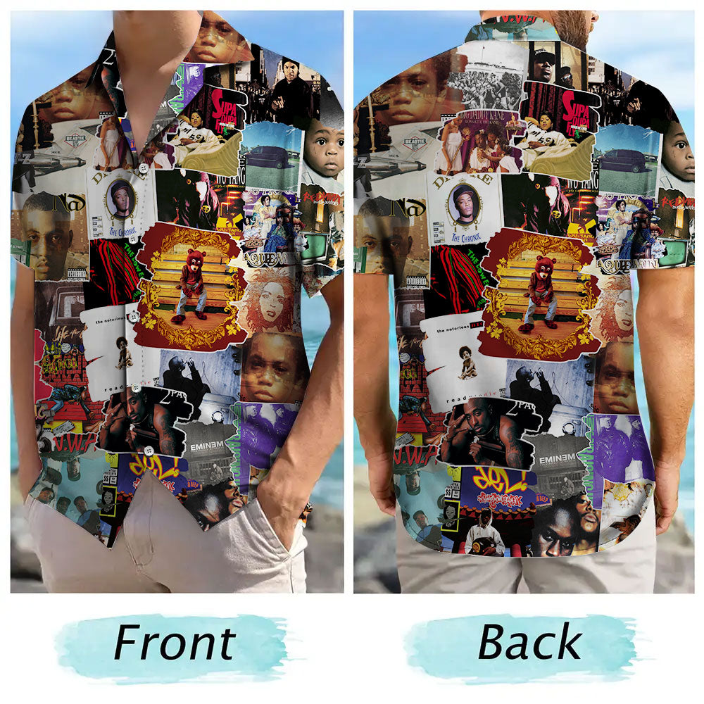 Hip-hop Albums Covers Collage Unisex Hawaiian Shirt