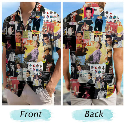 Elvis Presley Albums Covers Collage Unisex Hawaiian Shirt