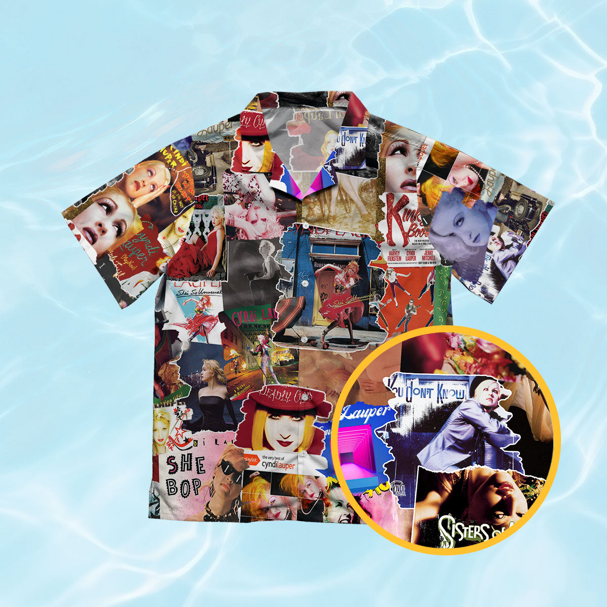 Cyndi Lauper Albums Covers Collage Unisex Hawaiian Shirt