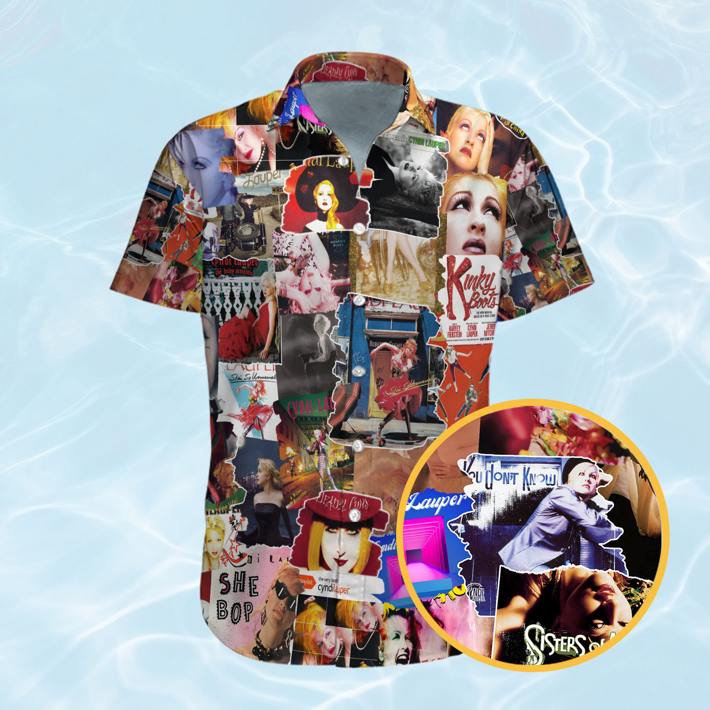Cyndi Lauper Albums Covers Collage Unisex Hawaiian Shirt